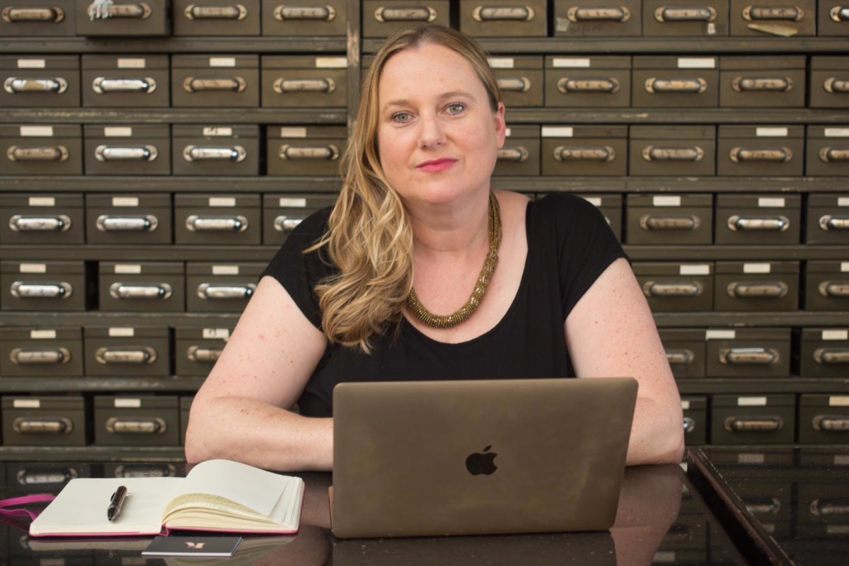 Kathryn Sheridan at computer