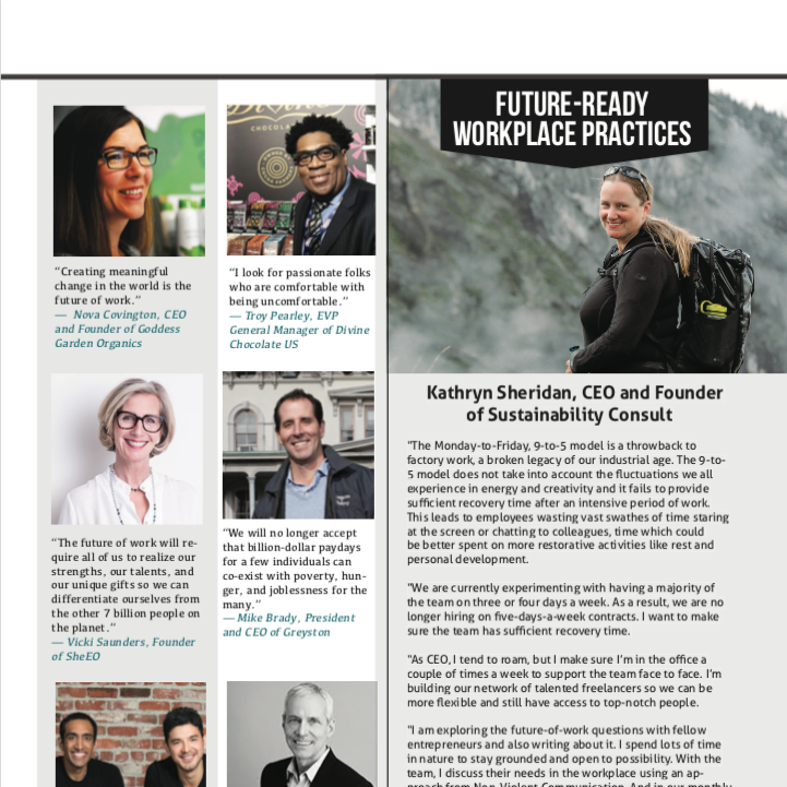 Kathryn Sheridan on Future read Workplace Practices in Conscious Company Magazine Fall 2018